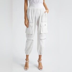 Cinq a Sept Genevive High Waist Crop Cargo Pants- In White